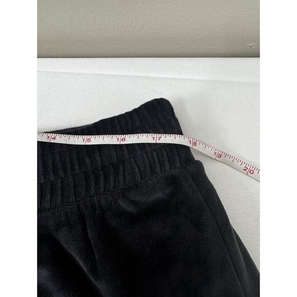 Victorias Secret Velour Track Pants XL Black Glam Rhinestone Y2K Wide Leg Lounge - Picture 6 of 11